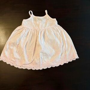 Old Navy Baby Pink Sleeveless Dress with Floral Eyelet Embroidery size 6-12 mos
